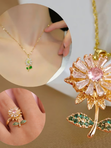 Set Margaritas Collar y Anillo
